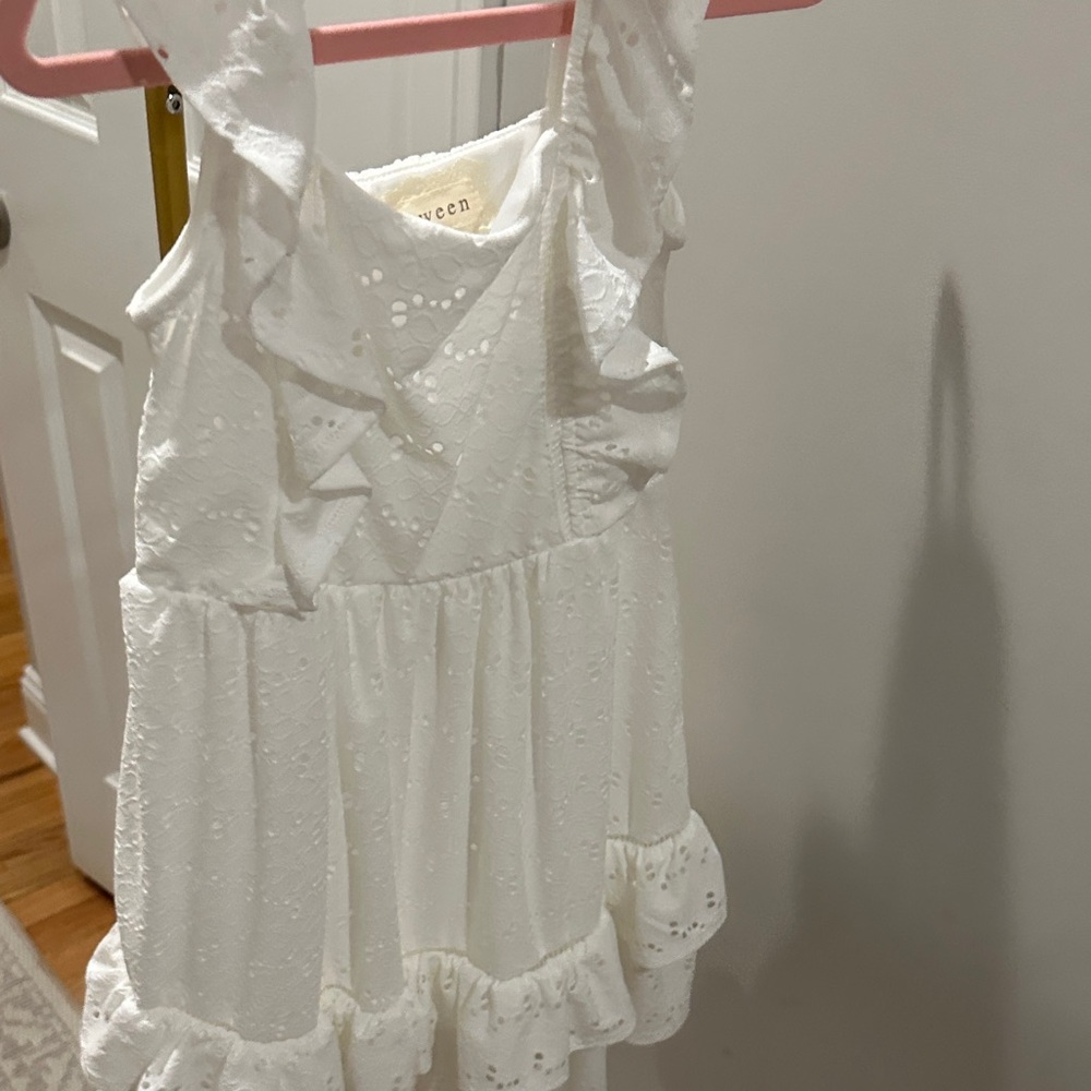 btween White Eyelet Ruffle Dress